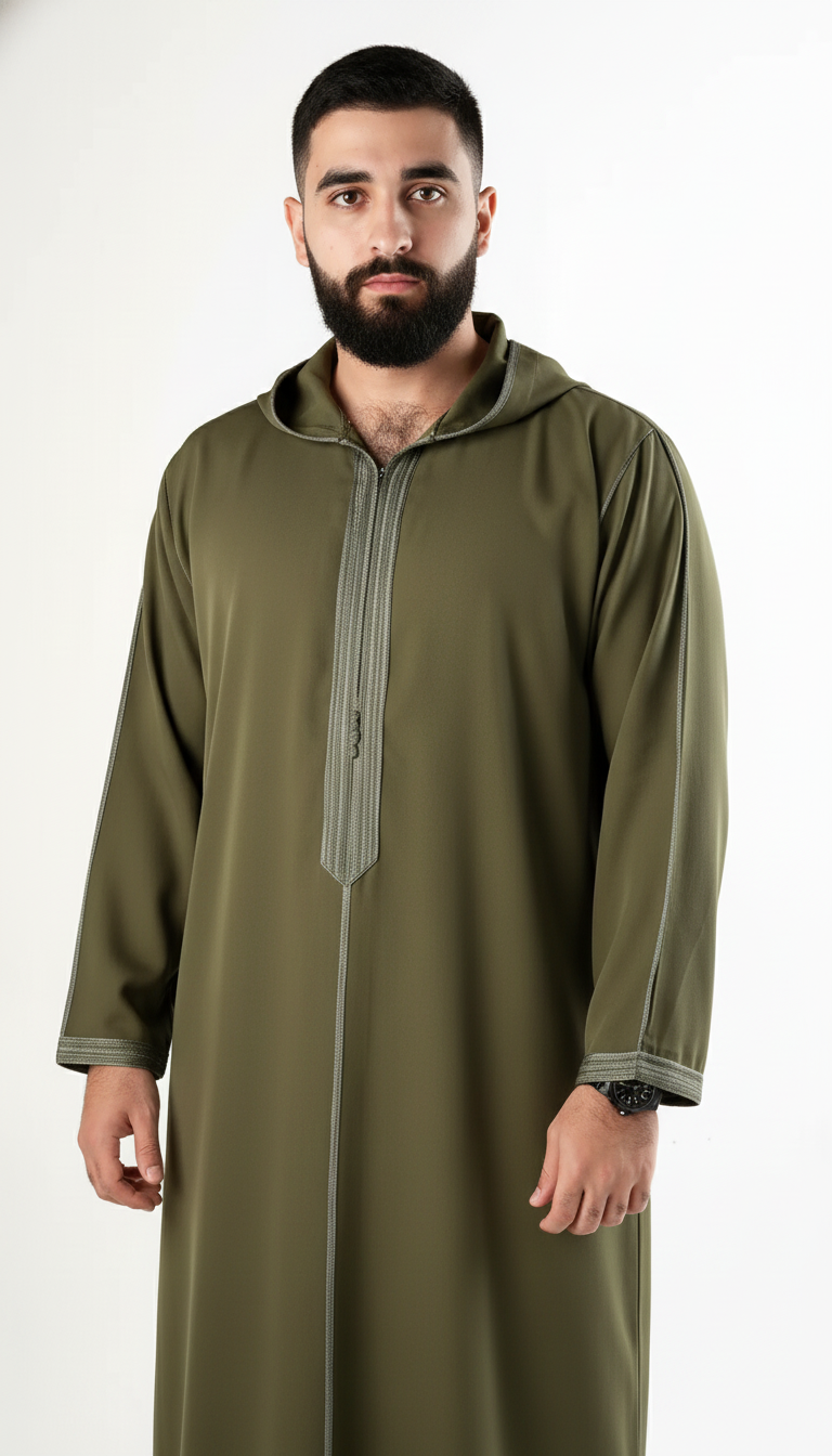 Moroccan Thobe - Dark Green