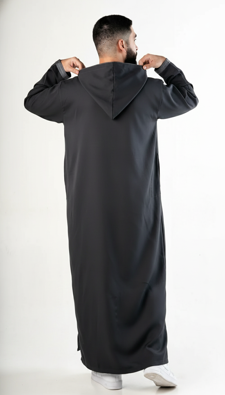 Moroccan Thobe - Dark Gray