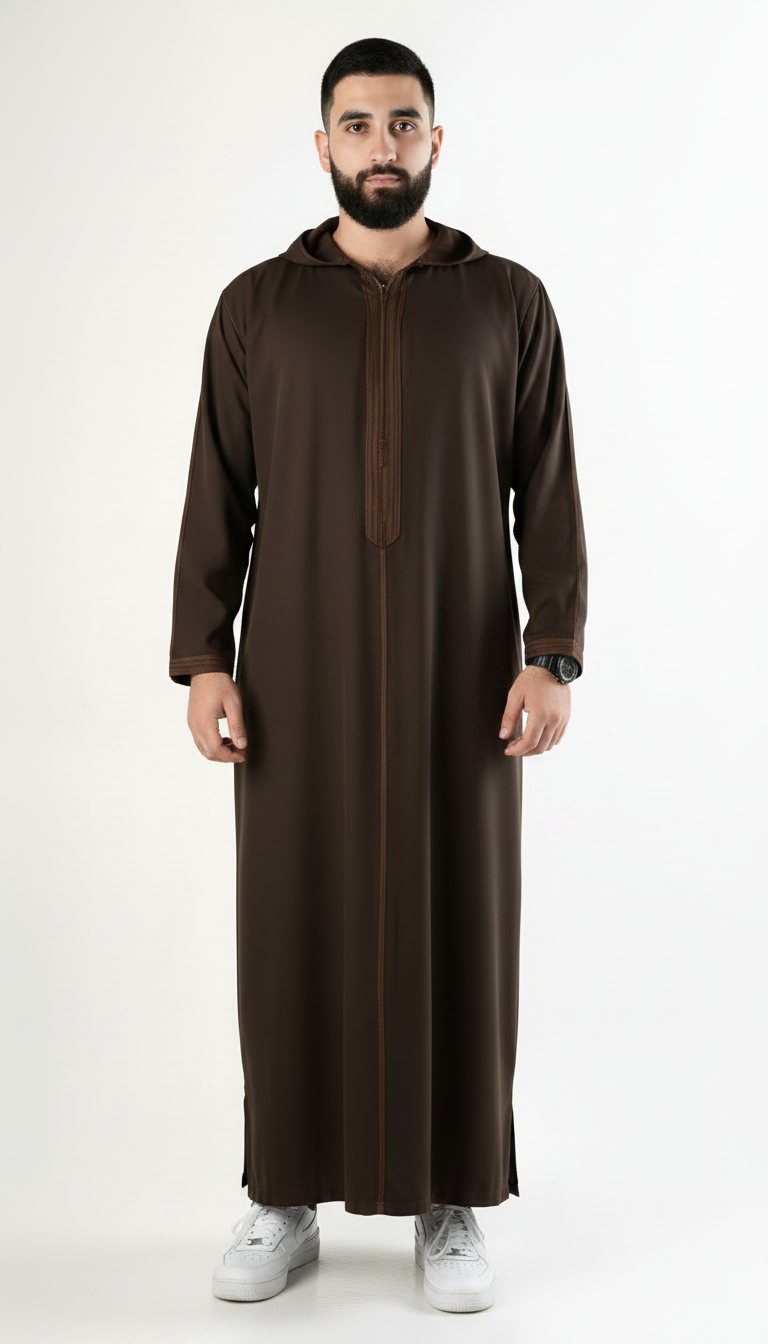 Moroccan Thobe - Dark Brown