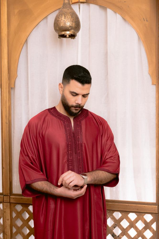 Maroon Maroccan Gandoura