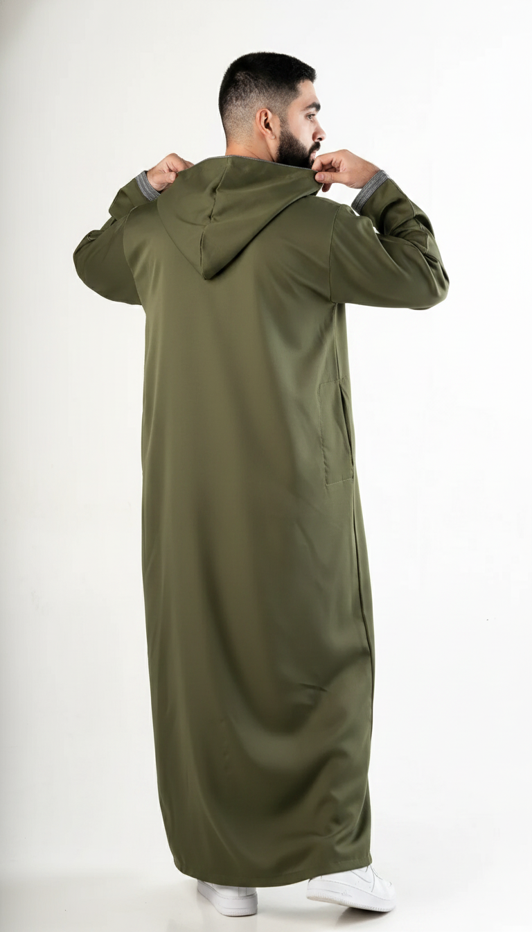 Moroccan Thobe - Dark Green
