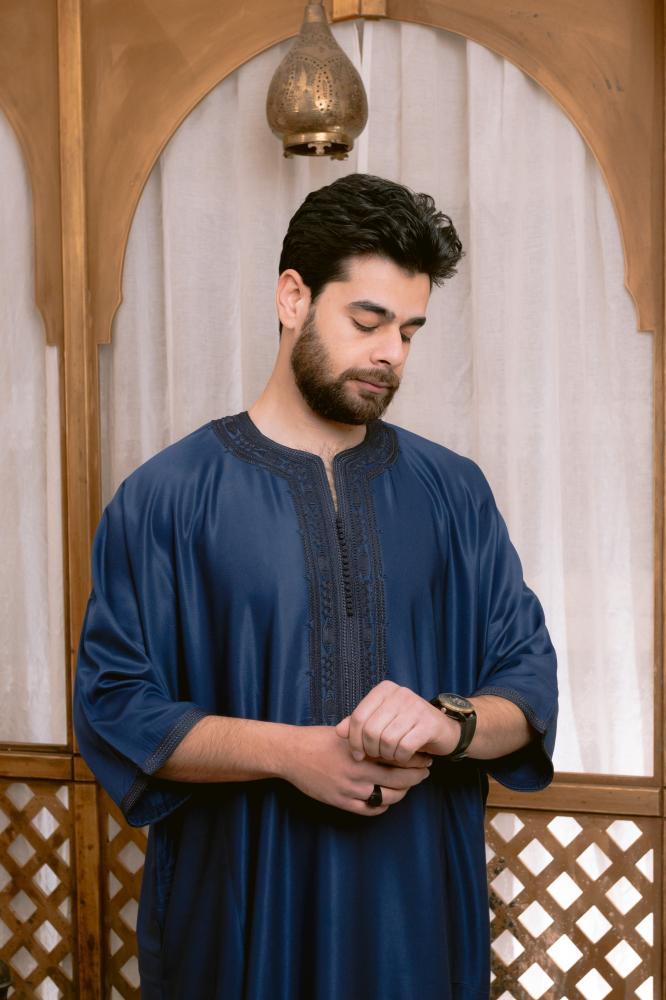 Navy Blue Maroccan Gandoura